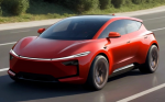2026 Tesla Model Q Cheap EV выпрыгивает из-за занавеса CGI через страну воображения