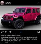 Jeep Wrangler скоро появится с опцией розовой окраски Tuscadero