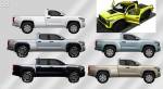 Трюк с демонстрацией Toyota Tacoma 2024 года имеет все размеры кабины и кузова для идентификации
