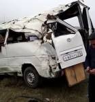 Видео с места ДТП с "газелью" в Дагестане, где пострадали 12 человек